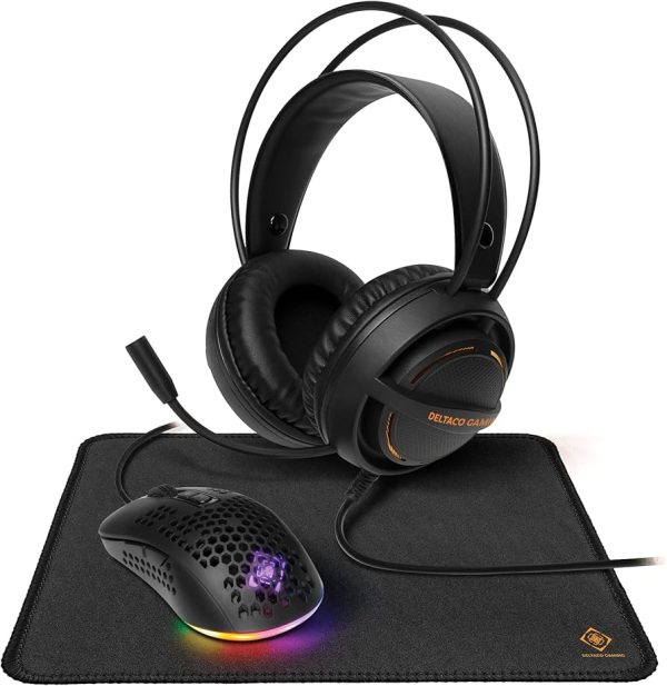 DELTACO GAMING 3-in-1 Lightweight Gaming kit, Headset, Mouse, Mousepad