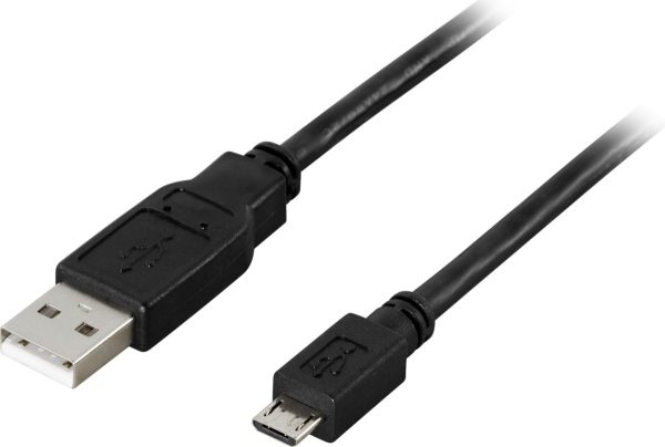 DELTACO USB 2.0 kabel Type A han - Type Micro B han, 5-pin, , 2m