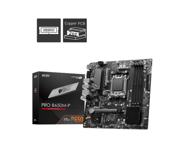 MSI PRO B650M-P bundkort AMD B650 Sokkel AM5 micro ATX