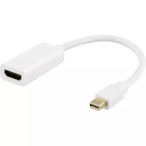 DELTACO Mini DisplayPort till HDMI adapter, 4K 60Hz, 0,2m, Vit