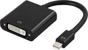 DELTACO mini DisplayPort til DVI-D adapter, han-hun, 0,1m, sort