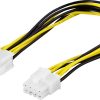 DELTACO Forlængerkabel 8-pin EPS12V han-hun, 25cm