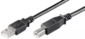 MicroConnect USB2.0 A-B 5m M-M Black, USBAB5B, 5 m, USB A, USB B