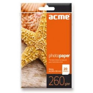 Acme, Papir A6 260g Glossy, 10x15cm