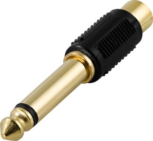 LAGERSALG: DELTACO multimedie-adapter, RCA hun til 6,3mm han, mono