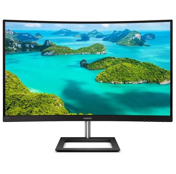 Philips E-line 325E1C - LED-skærm - kurvet - 32" (31.5" til at se) - 2560 x 1440 QHD @ 75 Hz - VA - 250 cd/m² - 3000:1 - 4 ms - HDMI, VGA, DisplayPort - sort med tekstur