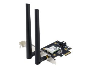 ASUS PCE-AX3000 AX3000 Dual Band PCI-E WiFi 6 (802.11ax). Supporting 160MHz Bluetooth 5.0 WPA3 network security OFDMA and MU-MIMO