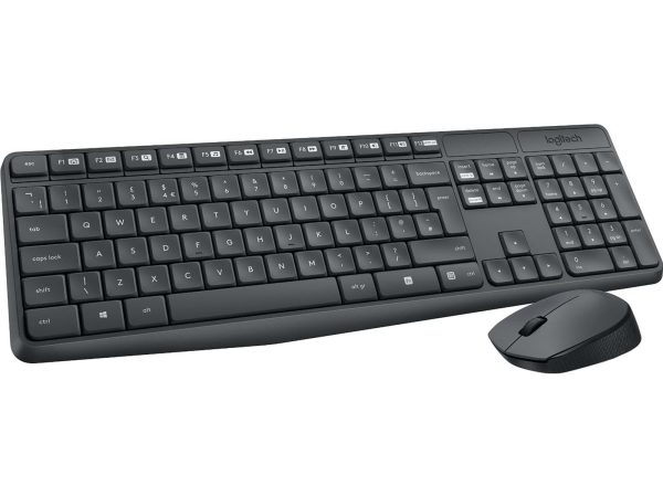 Logitech MK235 Wireless Combo -  Tastatur & Mus sæt - Nordisk - Grå