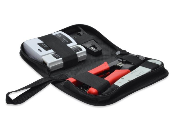 DIGITUS DN-94022 Network Tool Set LAN Tester Crimping Tool Cut and Stripping Tool Punch Down Tool Bag