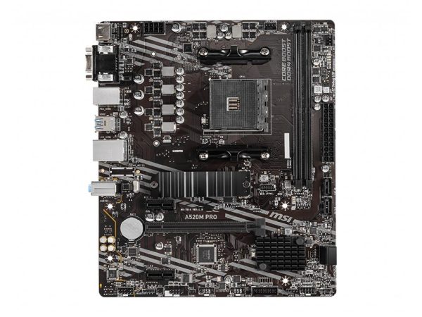 MSI A520M PRO Bundkort - AMD A520 - AMD AM4 socket - DDR4 RAM - Micro-ATX