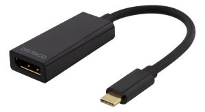 DELTACO USB 3.1 to DisplayPort adapter, USB type C - DP female , black