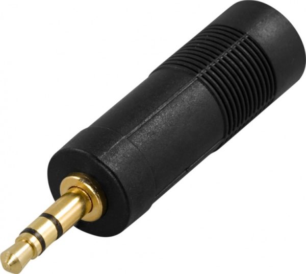 LAGERSALG: DELTACO teleadapter 6,3mm hun - 3,5mm stereo han