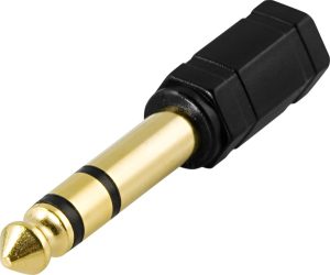 LAGERSALG: DELTACO teleadapter 6,3mm han - 3,5mm stereo hun