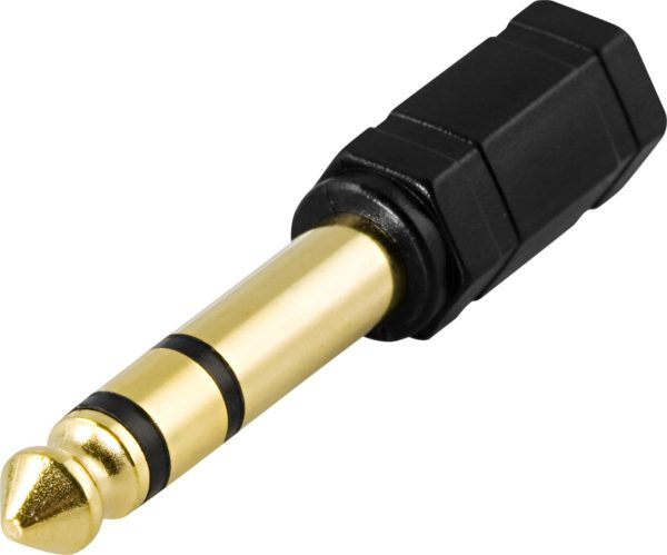 DELTACO teleadapter 6,3mm han - 3,5mm stereo hun