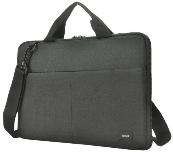Recycled 11,6-12" Laptop sleeve, handles, strap, black
