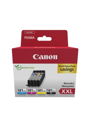 Canon CLI 581XXL C/M/Y/BK Multi Pack Sort Gul Cyan Magenta Blæk