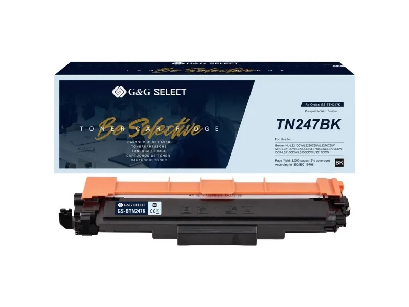 G&G Kompatibel Toner Brother TN247BK | 3000 Sider, Sort