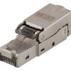DELTACO RJ45 plug Cat6A, shielded, tool-less, metal
