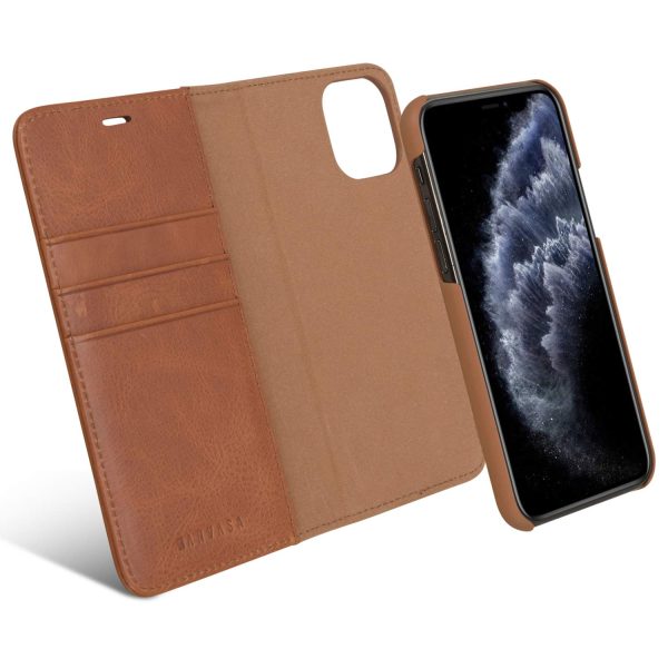 iPhone 11 Pro, Leather Wallet Detachable, Brown