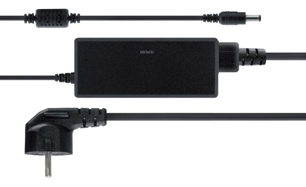DELTACO AC adapter 100-240V AC 50/60Hz till 12V DC, 5A, 1.5 m, black