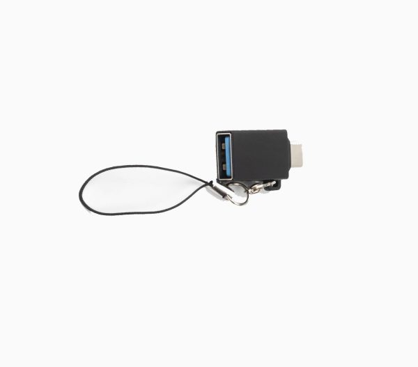 MicroConnect USB-C to USB3.0 A adapter M-F , with Lanyard for cable mounting, Black