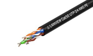 Lanview 305m Cat5e U-UTP cable 4x2xAWG24 solid copper Black PE Outdoor