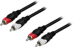 DELTACO Lydkabel, 2xRCA han - han, 3m
