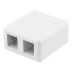 DELTACO Surface mount box for Keystone, 2 ports, white