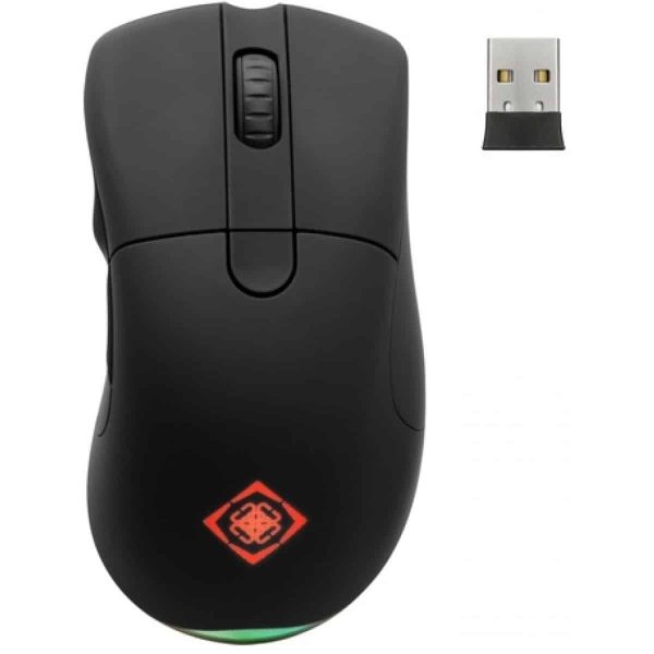 OUTLET: DELTACO GAMING DM430 trådløs gaming-mus, 16.000 DPI, 46 timers batteritid, 2.4 GHz USB-modtager, Sort.