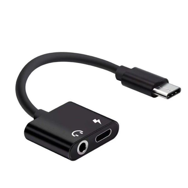 Kabel USB-C audio og lade adapter
