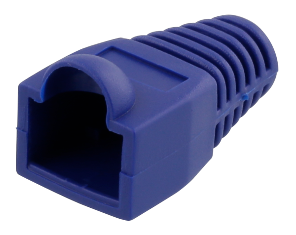 DELTACO RJ45 plug cover, for cables 6,8mm in diameter, blue, 20p