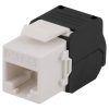 DELTACO Cat6A Keystone jack, toolless clamp termination, plastic, white