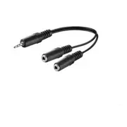 MicroConnect 3.5mm Stereo 0.2m 1M-2F Black
