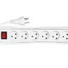 MicroConnect 6-way Danish Socket Power Strip 3m White