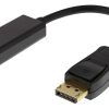 DELTACO Displayport ma - HDMI fe adapter, DP++, 3840x2160 60Hz, black