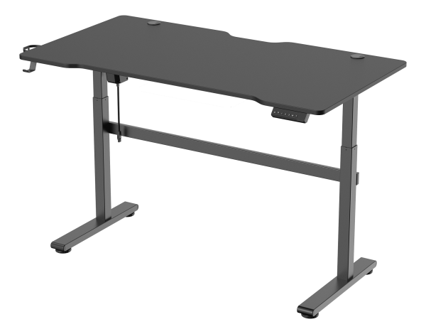 OUTLET: Deltaco DT410 height adjustable gaming desk, cable management, cup & headset holder, black