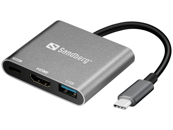 Sandberg USB-C Mini Dock , HDMI+USB Type-C, USB Type-C + USB Type-A + HDMI, Male, Female, 1920 x 1080 (HD 1080),