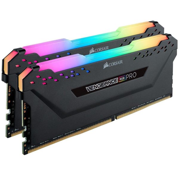 CORSAIR Vengeance RGB PRO - DDR4 - sæt - 32 GB: 2 x 16 GB - DIMM 288-PIN - 3600 MHz / PC4-28800 - CL18 - 1.35 V - ikke bufferet - ikke-ECC - sort