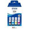 Epson EcoTank 104 - 4-Pack (Yellow Cyan Magenta Black) Ink - Blækrefill Cyan