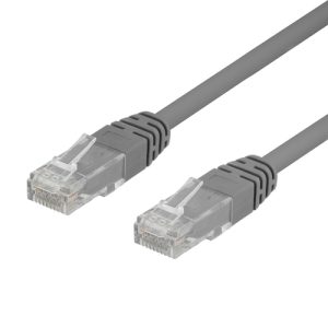 Deltaco TP-61-50P netværkskabel Grå 1 m Cat6 U/UTP (UTP)