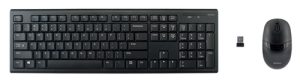 Deltaco TB-114-US tastatur Mus inkluderet Hjem RF trådløst QWERTY US engelsk Sort