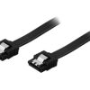 DELTACO SATA-kabel, SATA 6Gb/s, låseclips, lige-lige, 0,5m, sort