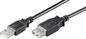 goobay USB 2.0 USB forlængerkabel 5m Sort