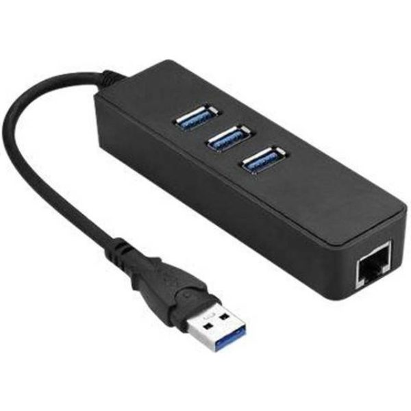 USB 3.2 Gen 1 HUB with , Gigabit Ethernet Adapter, 3 extra SuperSpeed USB 3.0 ports with RJ45 Gigabit Ethernet port