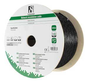 Deltaco TP-49C netværkskabel Sort 305 m Cat6a U/FTP (STP)
