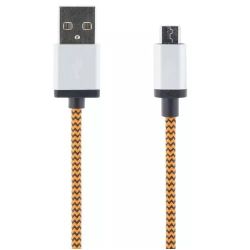 USB cable fabric coated Type A M Type Micro B 1m orange
