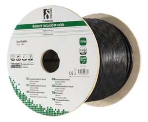 Deltaco TP-49B netværkskabel Sort 100 m Cat6a U/FTP (STP)