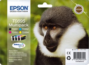 Epson Monkey T0895 blækpatron 1 stk Original Sort, Blå, Magenta, Gul