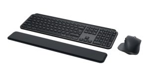 Logitech 920-011614 tastatur Mus inkluderet Kontor RF trådløs + Bluetooth QWERTY US International Grafit