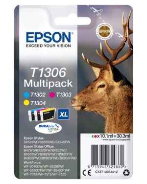 Epson Stag T1306 blækpatron 1 stk Original Højt (XL) udbytte Blå, Magenta, Gul